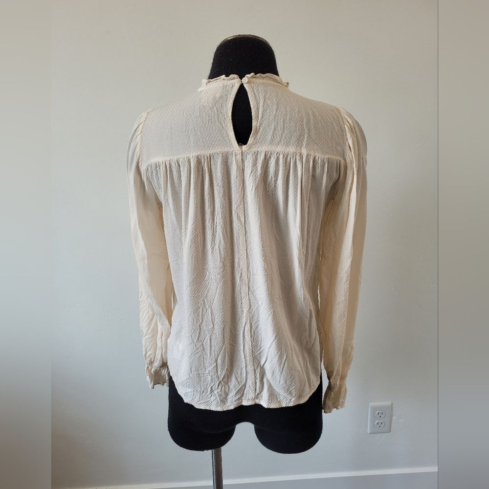 Ivory Peasant Blouse Feminine Romantic Cottagecore Pastoral Tradwife Modest XS - Picture 4 of 12